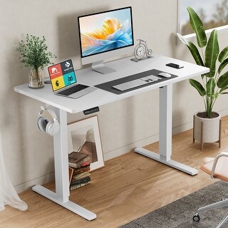 Modern Electric Regulate Desk with Adjustable Height Electric machine and Memory Presets for Home Office or Bedroom