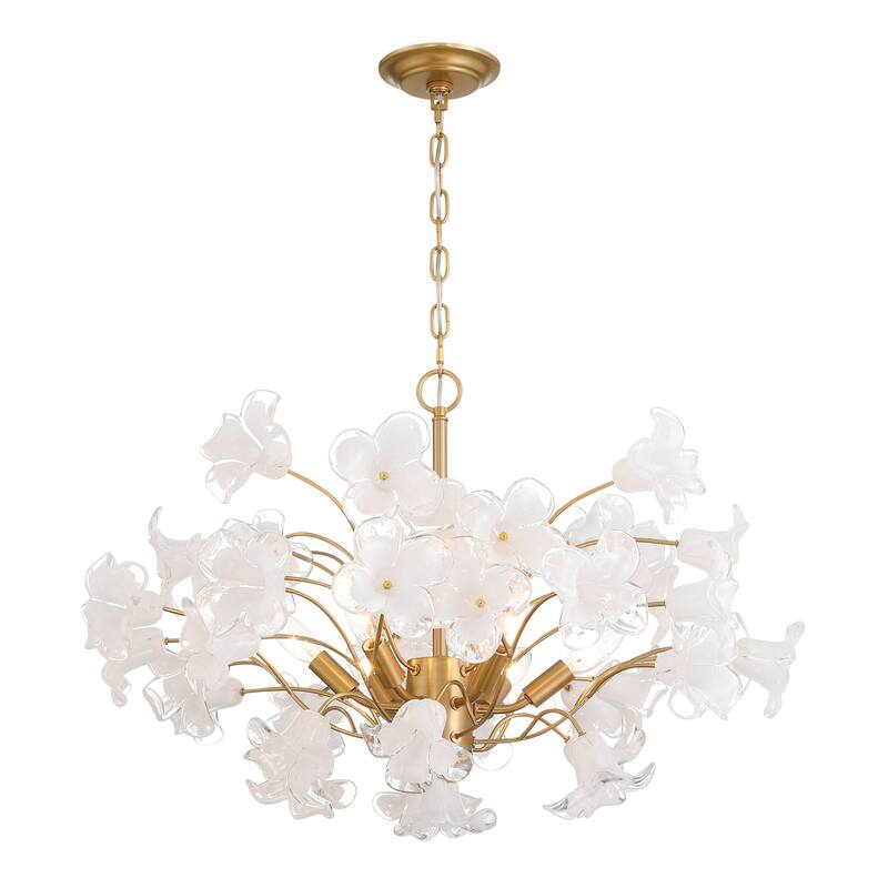 Metropolitan N2226 Bloome 6 Light 29" Wide Abstract Chandelier