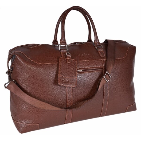 faux leather weekender bag