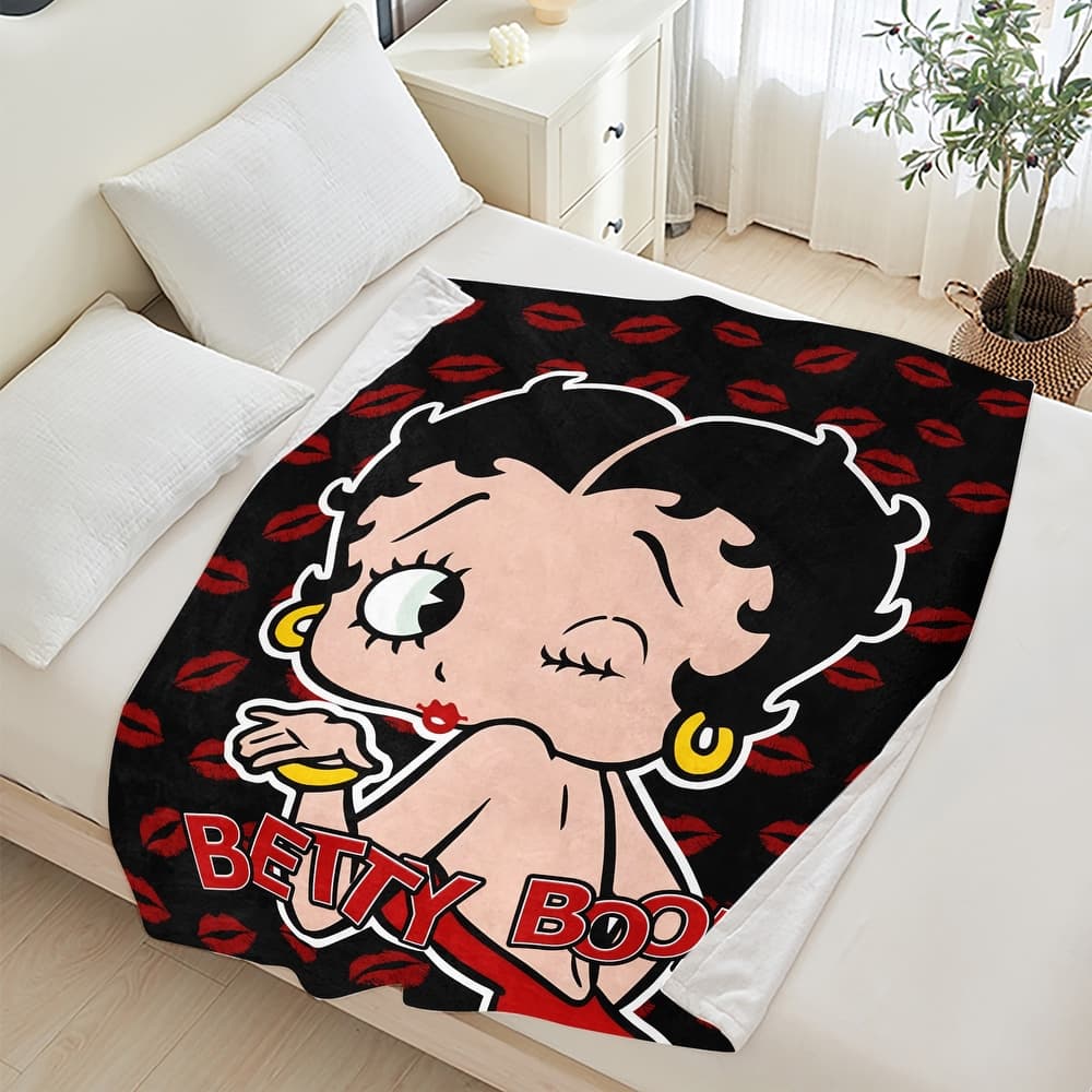 Betty Boop Super Soft Fleece Plush Throw Blanket for Couch Bed Sofa