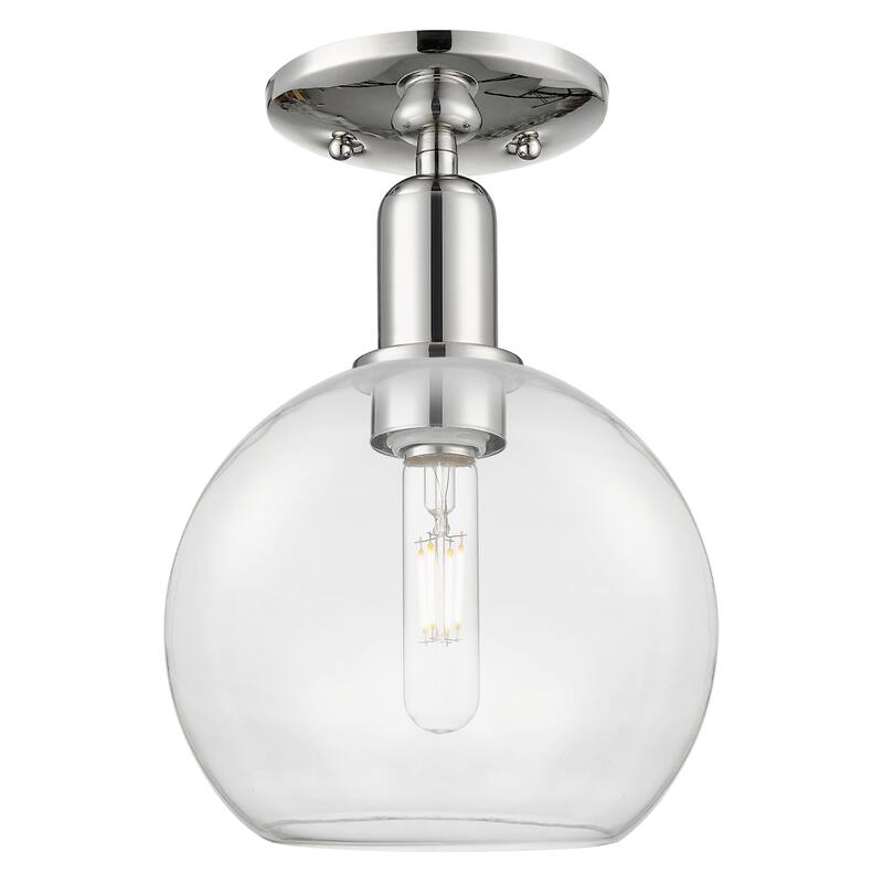 Innovations Lighting Endless Possibilities Arcadia - Athens - 1 Light 8" Semi-Flush Mount - Clear/Polished Nickel
