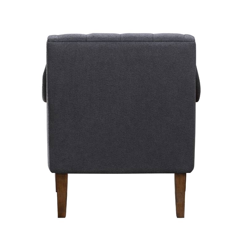 Jea Modern Accent Armchair, Button Tufted Dark Gray Boucle
