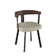 Option Greige Faux Leather/Brown Wood/Black Metal