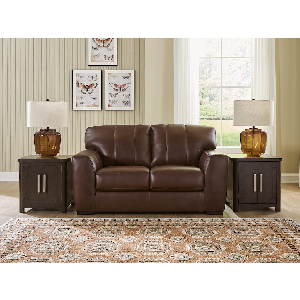 Signature Design by Ashley Creazzo Brown Loveseat - 70" W x 44" D x 40" H