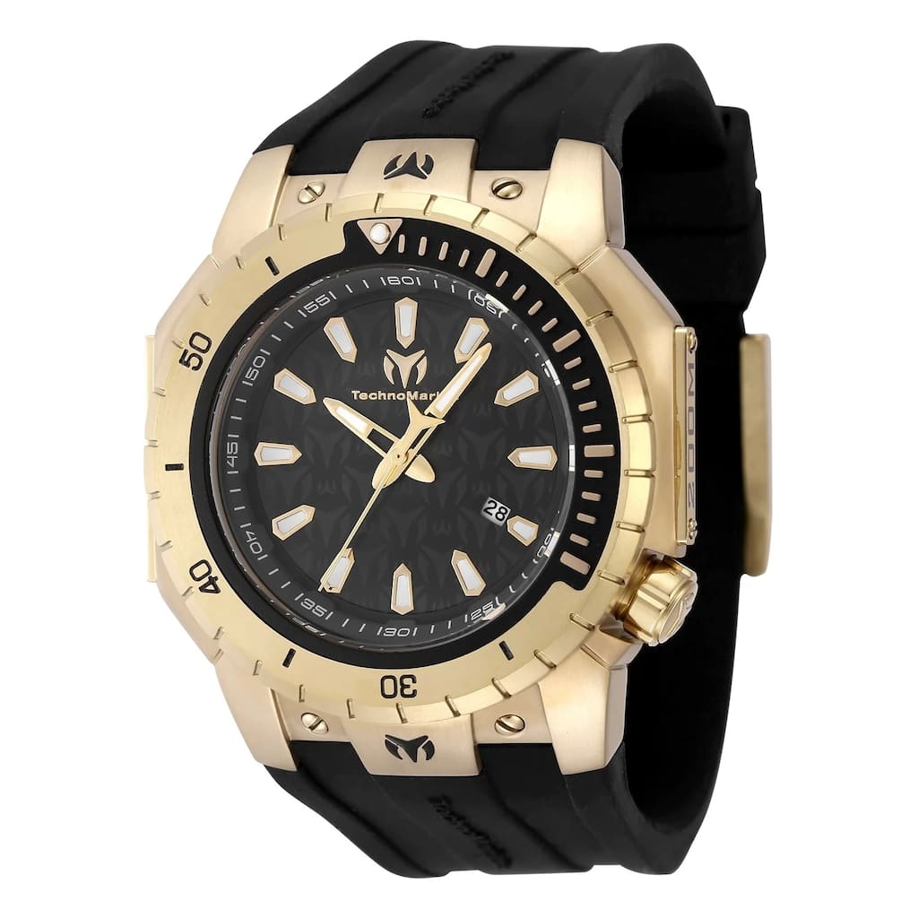 Technomarine Men's TM-224011 Manta Quartz 3 Hand Black Dial Watch