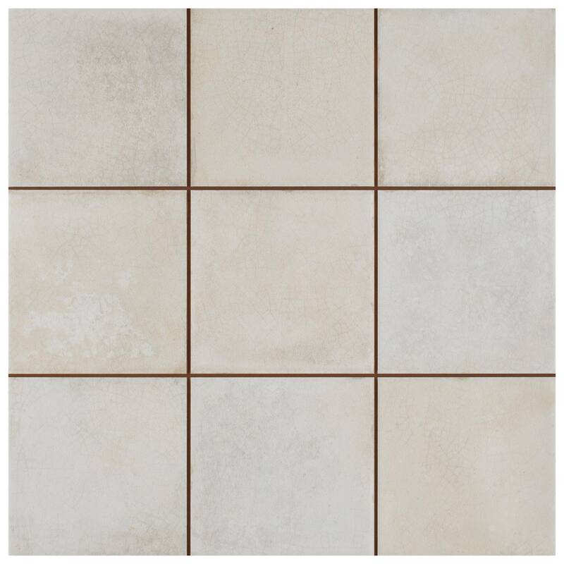 Merola Tile Kings Etna White 13-1/8" x 13-1/8" Ceramic Floor and Wall Tile