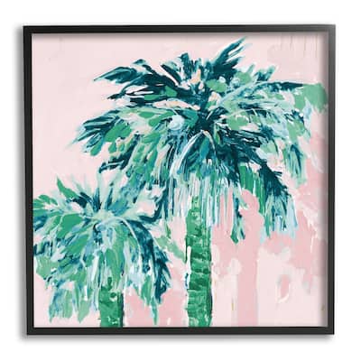 Stupell Modern Green & Pink Palms Framed Giclee Art Design by Jane Slivka