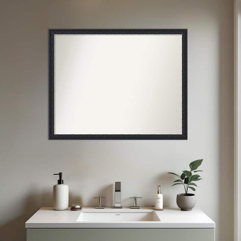 Bethany Non-Beveled Wood Framed Bathroom Vanity Wall Mirror