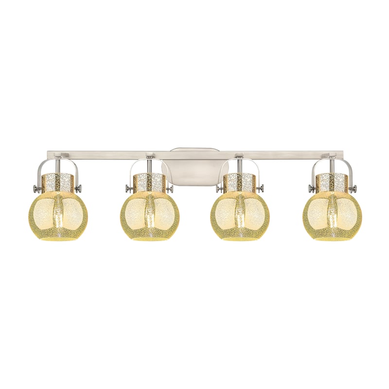 Innovations Lighting Pilaster II Sphere - 4 Light 6" Wall-Mounted Bath Vanity Light.