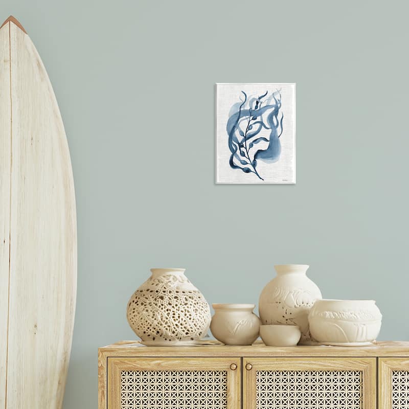 Stupell Fluid Blue Herb Leaf Wall Plaque Art Design By Carol Robinson