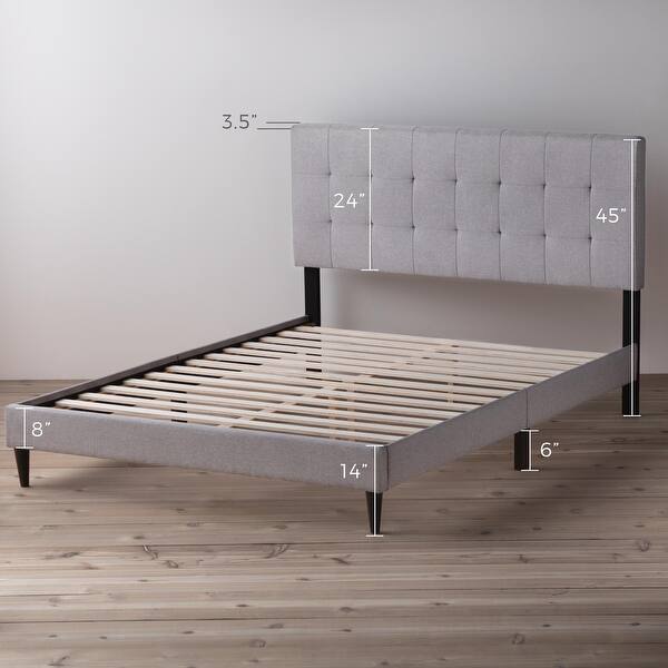 Copper Grove Ayrum Upholstered Bed Frame With Square Tufted Headboard On Sale Overstock 29821596