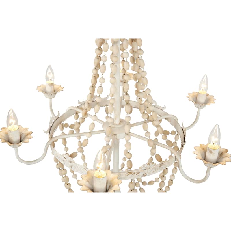 Wood Chandelier - White - Roche River Decor