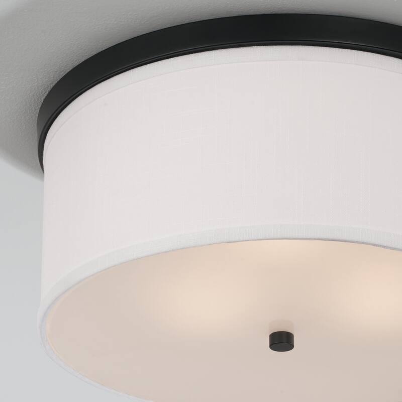 Transitional 3-light Matte Black Flush Mount - 7.25 inches high