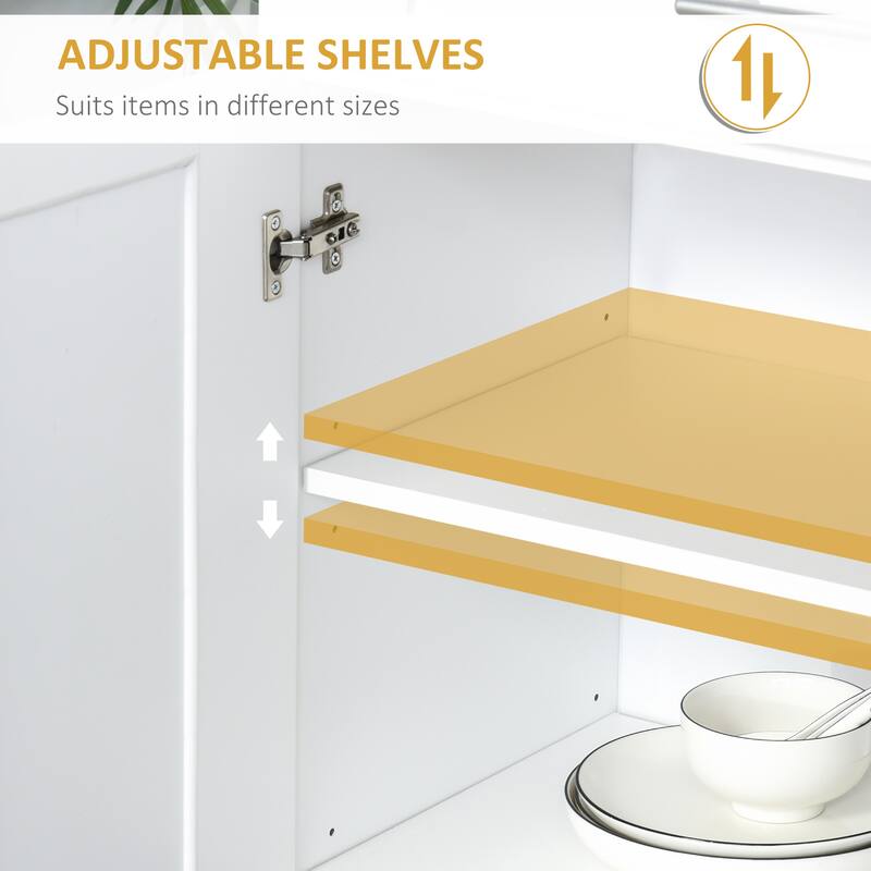 Space-Saving White Pantry Cabinet with Adjustable Shelves and Pull-Out Drawer for Home or Office - 30" W x 15.75" D x 72" H