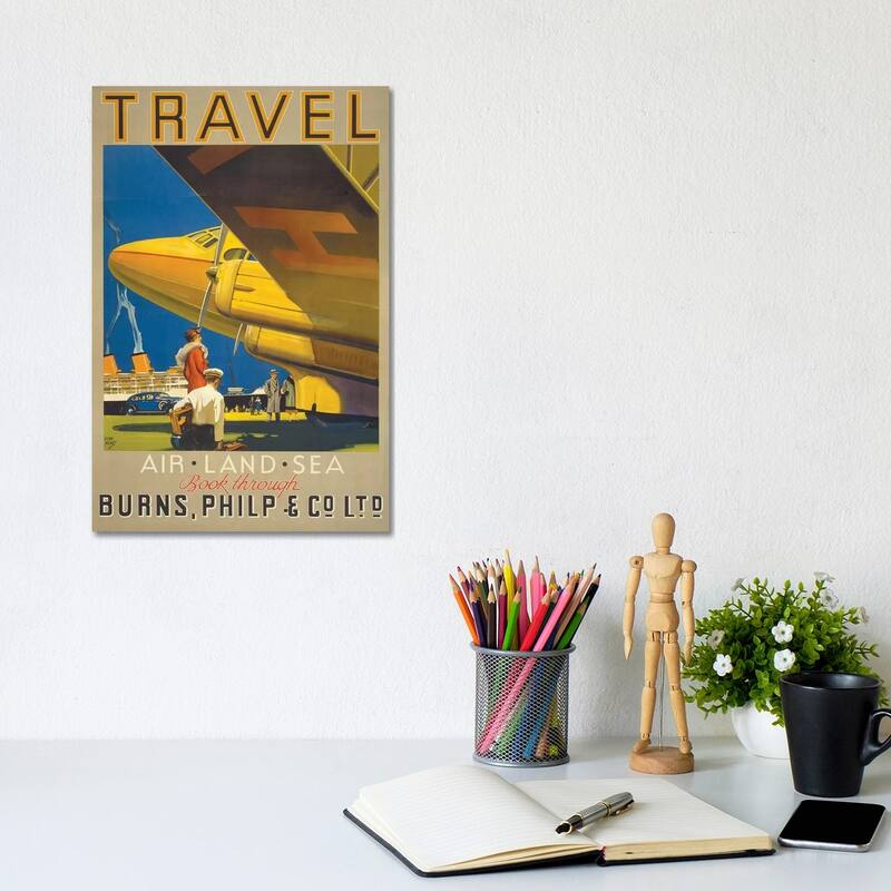 iCanvas "Art Travel" by Vintage Apple Collection Canvas Print - 12x8x0.75