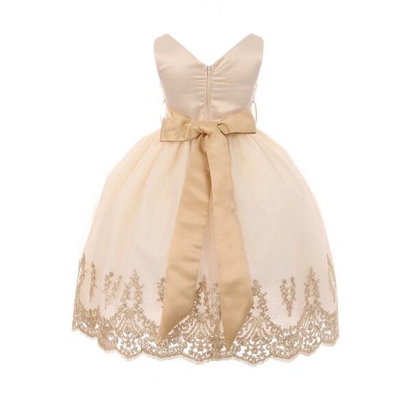 taupe flower girl dress
