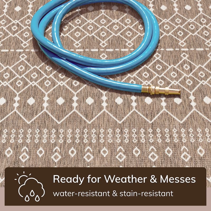 Well Woven Medusa Nord Nordic Lattice Indoor Outdoor Area Rug
