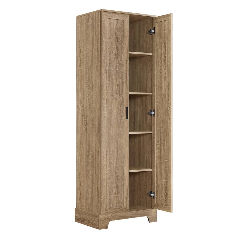 Roomfitters 2-Door Tall Storage Cabinet, Multi-Functional Organizer with Adjustable Shelves