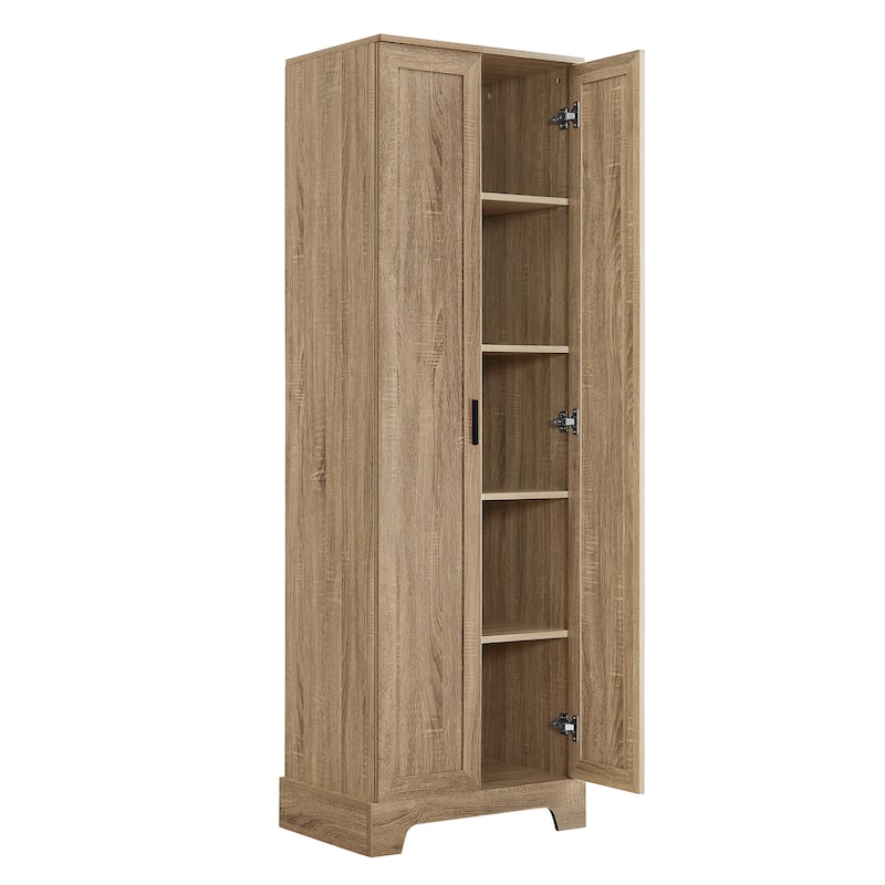 Versatile Storage Cabinet with Adjustable Shelves, Anti-Tipping Design and Spacious Interior for Bathroom, Diningroom and More
