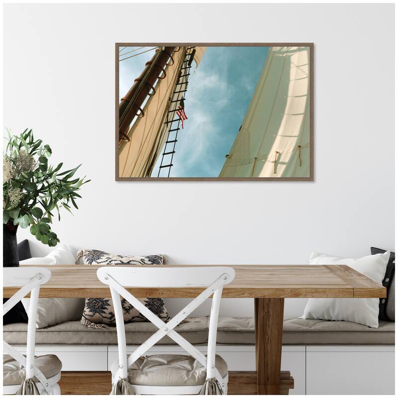 Kate and Laurel Sail Away by Alicia Bock Framed Canvas Wall Art Print