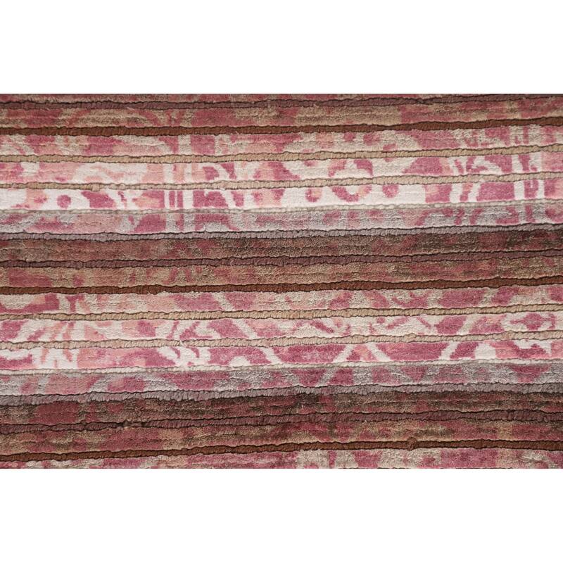 Abstract Accent Rug Handmade Multi-Color Wool Carpet - 2'8"x 4'9"