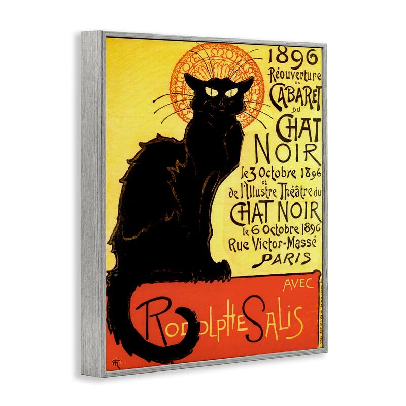 Stupell Vintage Halloween Black Cat Framed Giclee Art Design By Marcus Jules