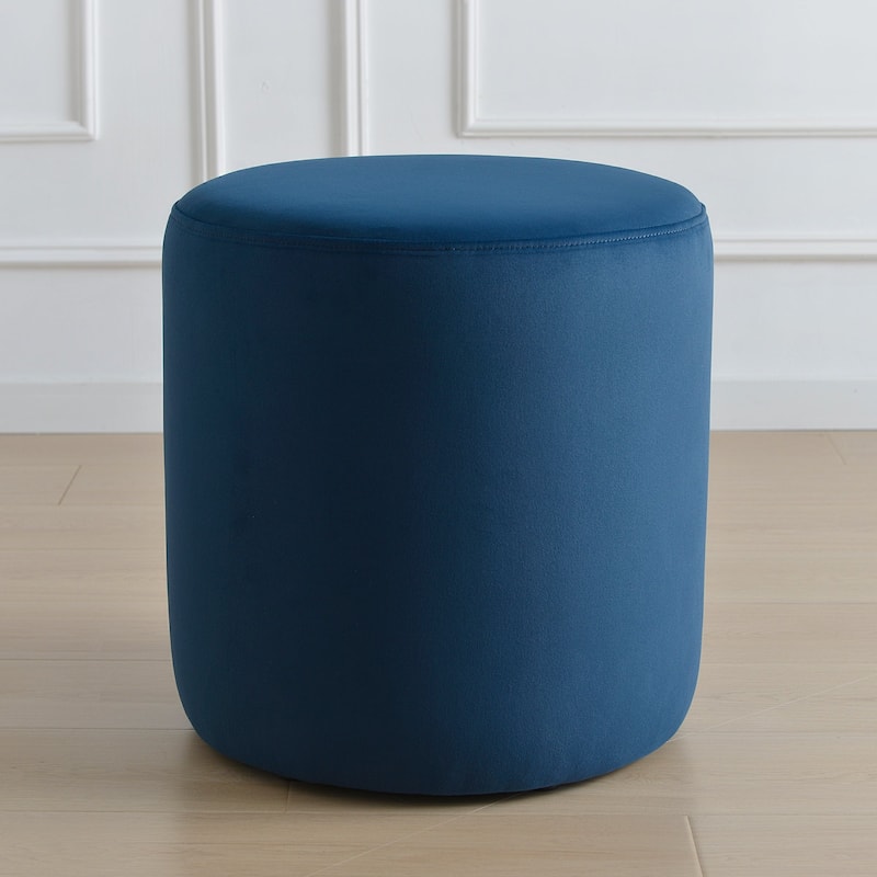 KINWELL Round Upholstered Pouf Ottoman Footrest