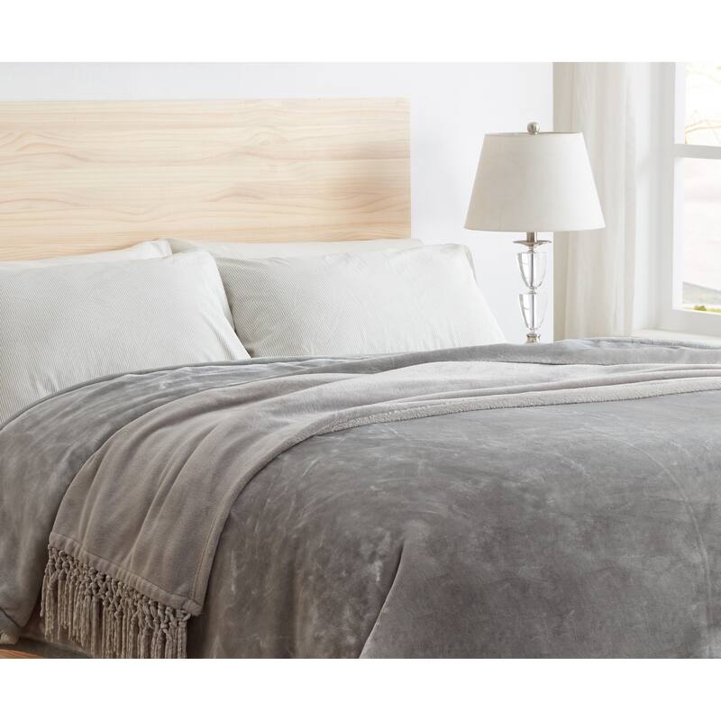 Clara Clark Ultra Plush Thick Reversible Microfiber Heavy Blanket - Raschel Imitation Mink Blanket