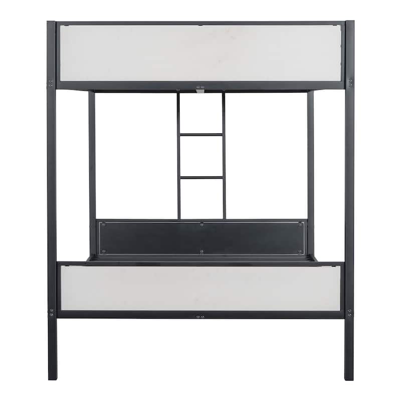 Furniture of America Jown Modern Two-Tone Metal Bunk Bed with Attached Side Ladder