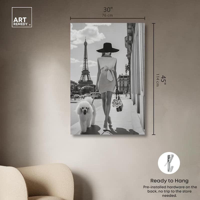 Poodle Paris Canvas by Art Remedy, Gallery Wrapped