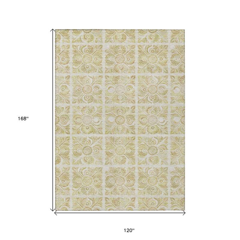 HomeRoots Medallion Transitional Rectangle Outdoor Rug