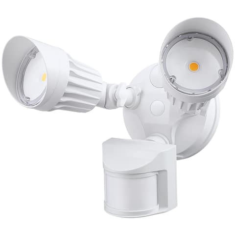 Motion-Activated LED Outdoor Security Light, 3000K, White - 1PACK
