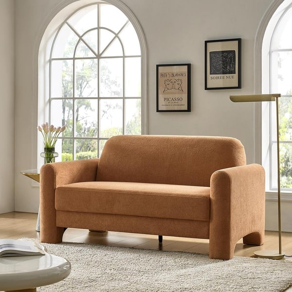 slide 2 of 6, HULALA HOME Maris Modern Chenille Ergonomic Design 59.5''W Loveseater Sofa Caramel