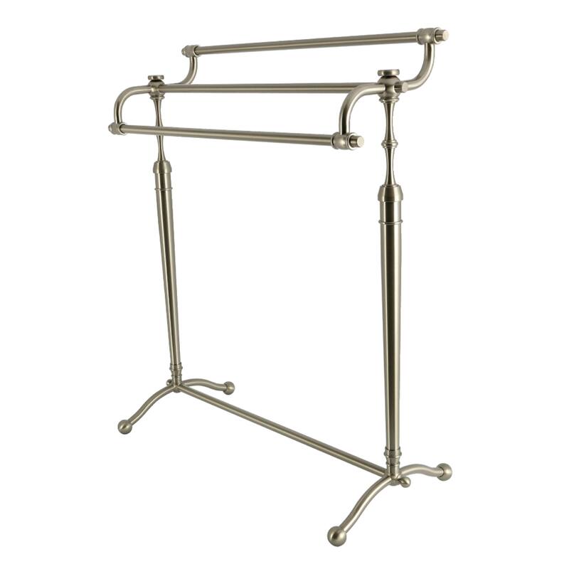 Kingston Brass Warwick 28" Freestanding Pedestal 3-Tier Towel Rack - Brushed Nickel
