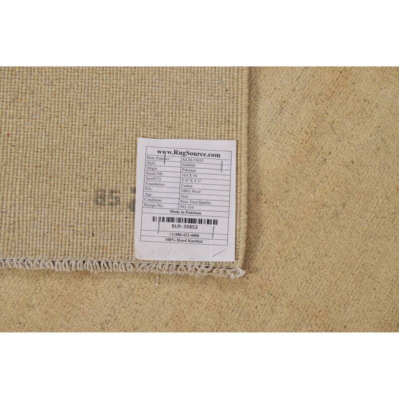 Modern Gabbeh Oriental Accent Rug Handmade Wool Carpet - 3'1" x 5'4"