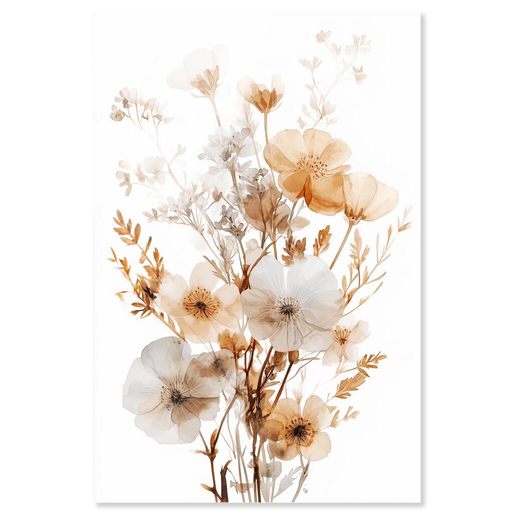 Parchment Petals Acrylic by Art Remedy, Ready to Hang