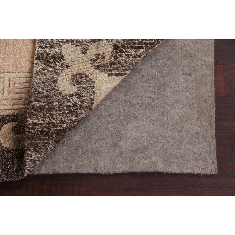 Geometric Vegetable Dye Nepalese Oriental Wool Area Rug Hand-knotted - 5'7" x 7'9"