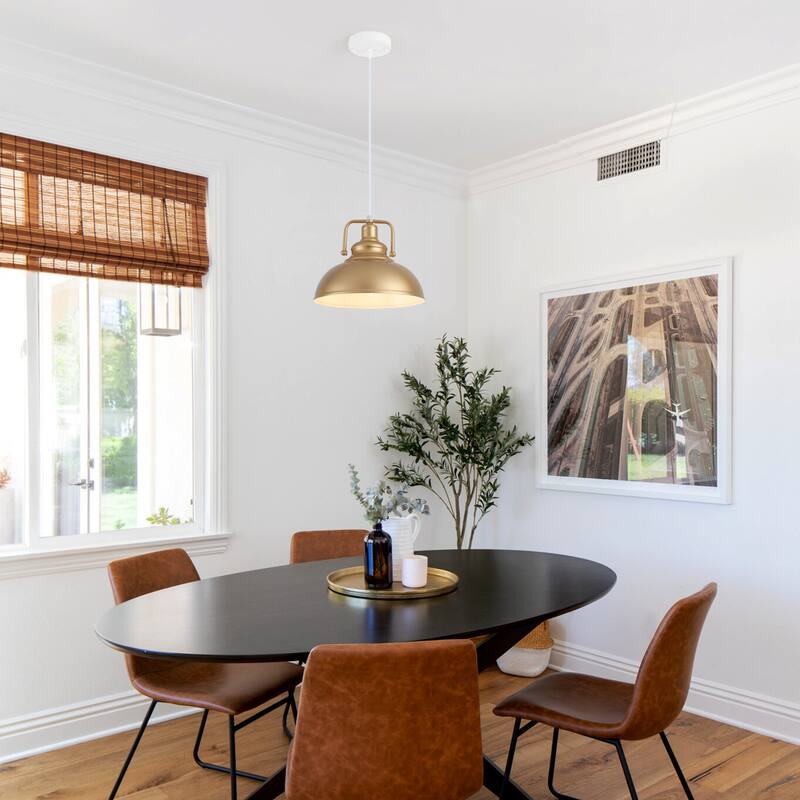 1-Light Semi Flush Mount Chandelier, Dome Pendant for Dining Room Living Room Bedroom Kitchen
