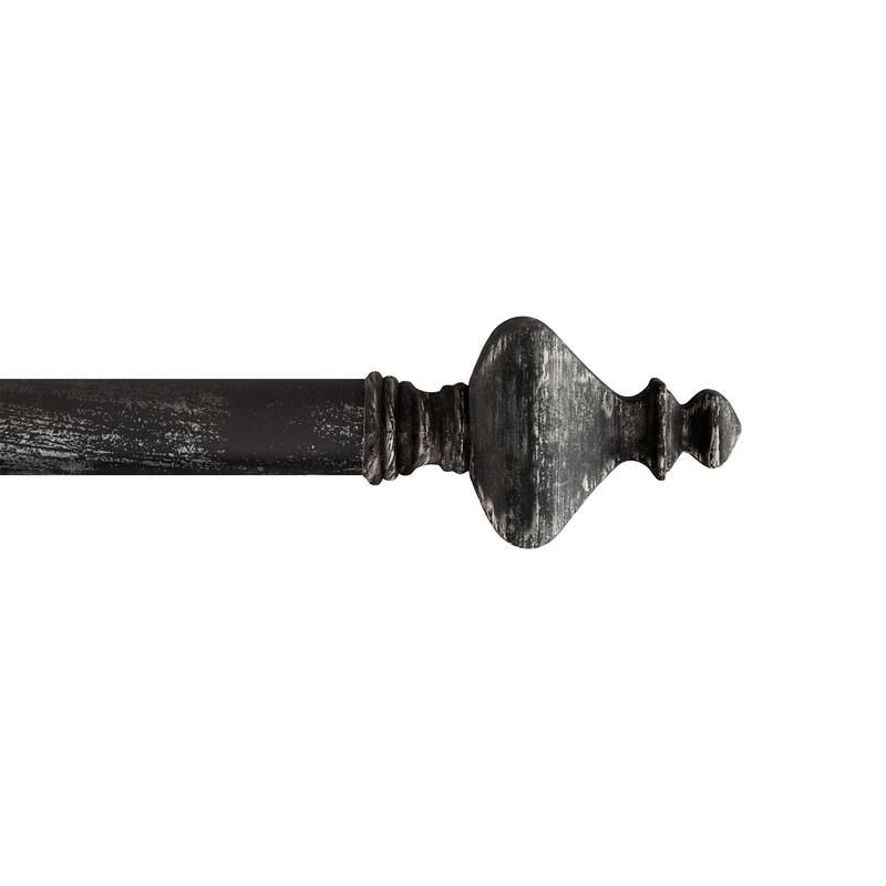 Lavish Home 1-Inch Adjustable Curtain Rod - 48-84" - Black
