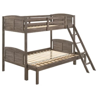 Flynn Weathered Brown Wood Frame Bunk Bed