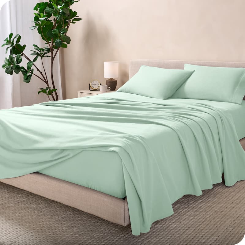 Bare Home Cotton Flannel Sheet Set - Velvety Soft Heavyweight - King - Mint