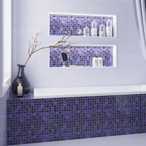 Apollo Tile 5 pack 11.3-in x 11.3-in Purple Polished and Matte Finished Glass Mosaic Tile (4.43 Sq ft/case)