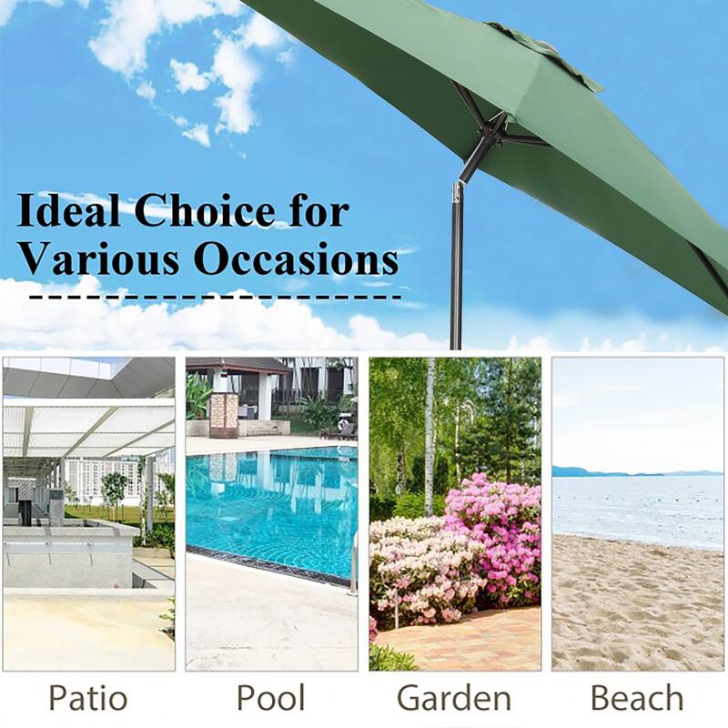 Ainfox 7.5ft Patio Umbrella Tilt Without Base Outdoor Hexagonal Umbrella