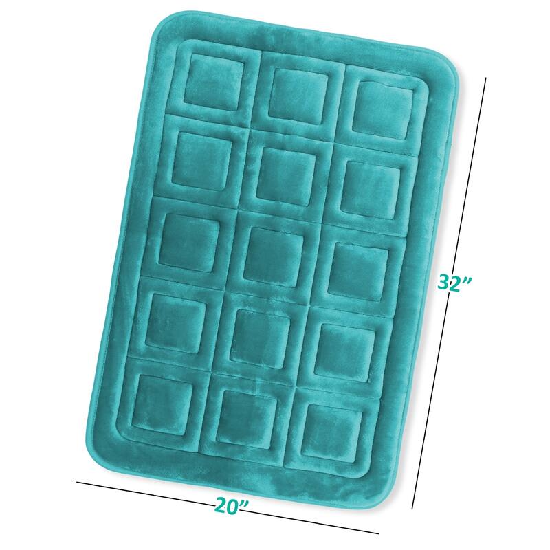 Clara Clark Ultra Soft Non Slip and Absorbent Bath Rug - Waffled Velvet Memory Foam Bath Mat