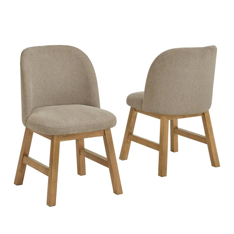 Harstad 42"-60" Wood Finish Extendable Round Dining Set with Curved Back Chairs by iNSPIRE Q Modern