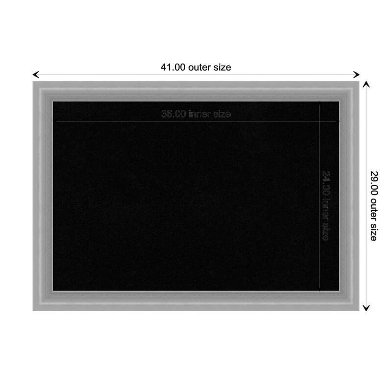 Peak Polished Nickel Narrow Framed Black Corkboard Bulletin Board - Board Size 36x24