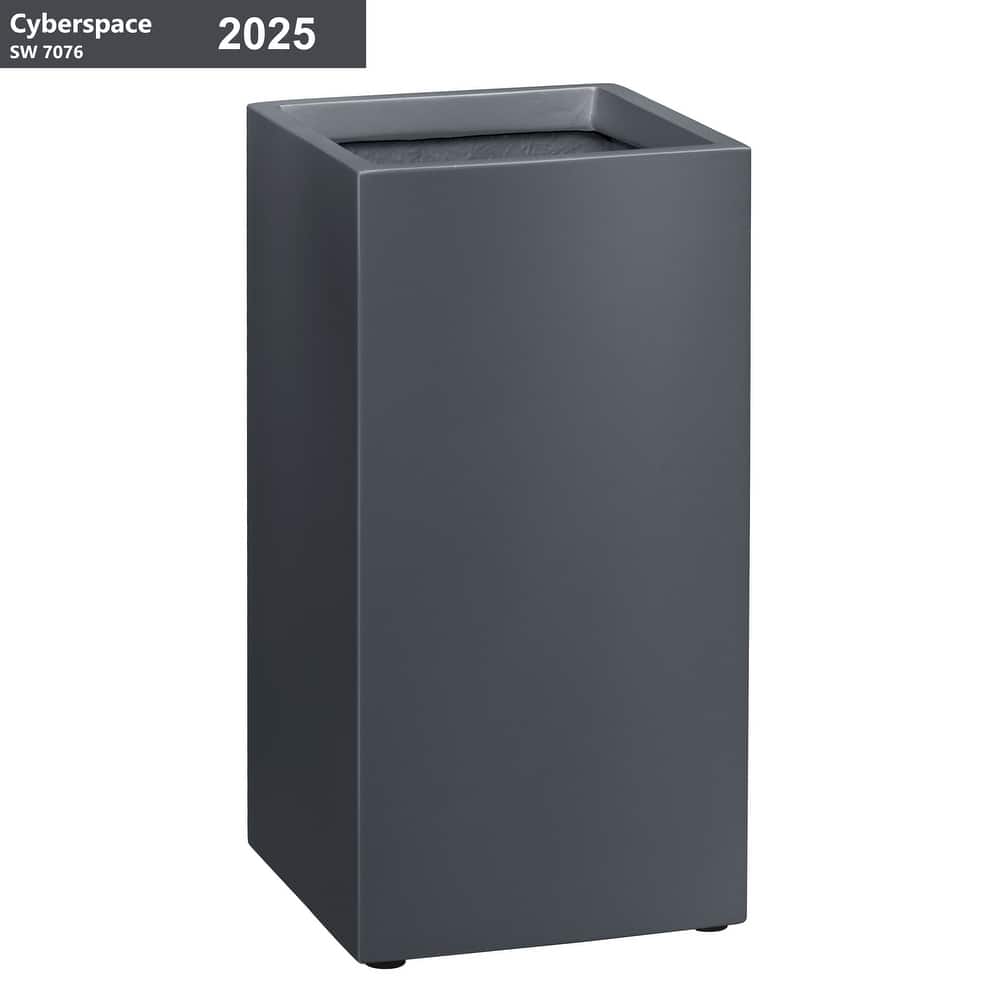 Fremont 10"W x 10"D x 19.7"H Fiberstone Square Tall Planter - 10" x 19.7"