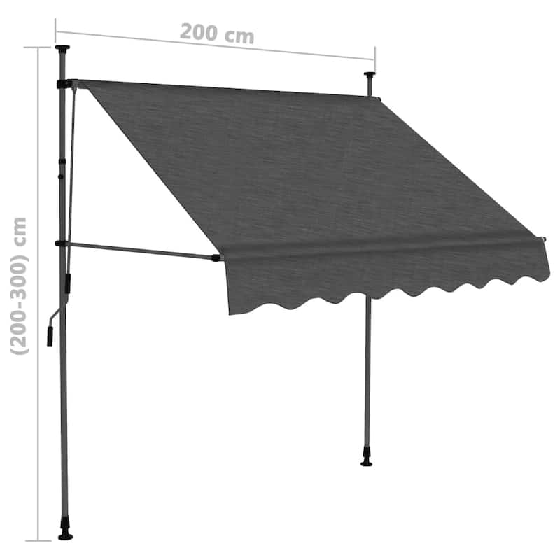 vidaXL Retractable Awning with Hand Crank and LED Sunshade Shelter for Outdoor