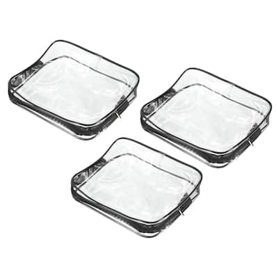 3Pcs Clear PVC Toiletry Bag Makeup Pouch with Zipper