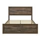 preview thumbnail 4 of 15, 3-Piece King Size Farmhouse Platform Bed Set - Includes Bed and 2 Nightstands, Rustic Brown
